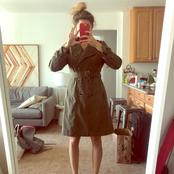 London Fog Jackets & Blazers - London Fog Olive Trench Coat with removable liner